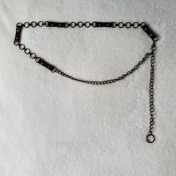 Vintage  Chain and Leather Belt - Picture 3 of 8